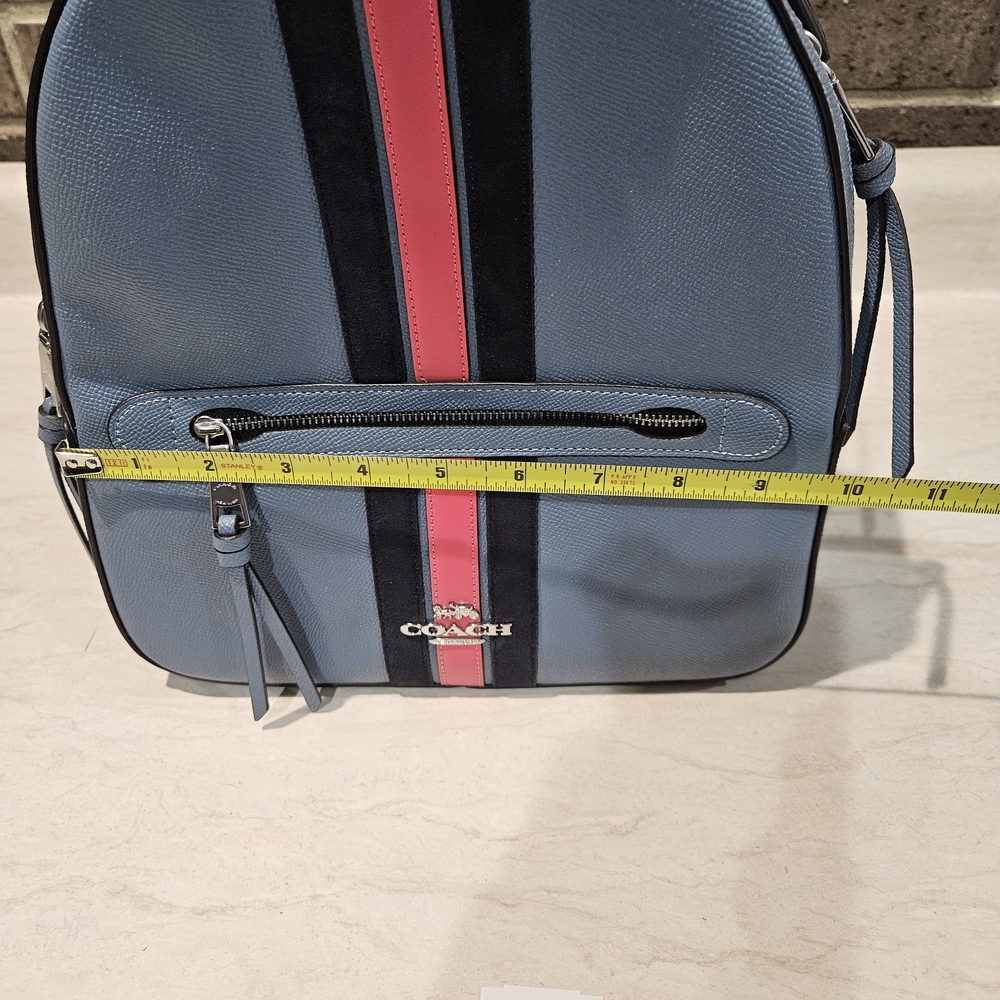 Coach Blue Backpack with Red and Black Stripes - Picture 4 of 6